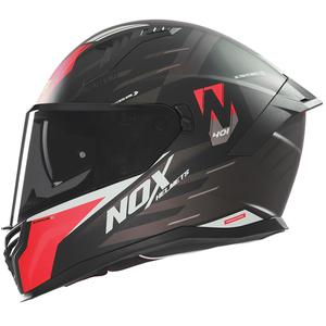 Casco integral de moto NOX N401 Crower negro mate-rojo