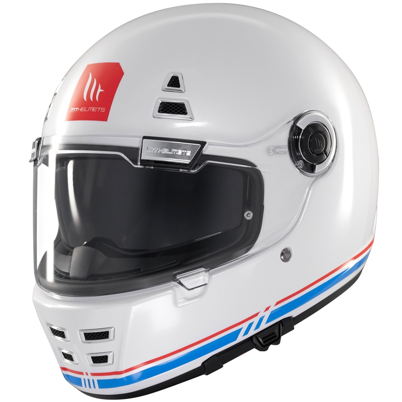 Casco integral de moto MT Jarama SV blanco brillante