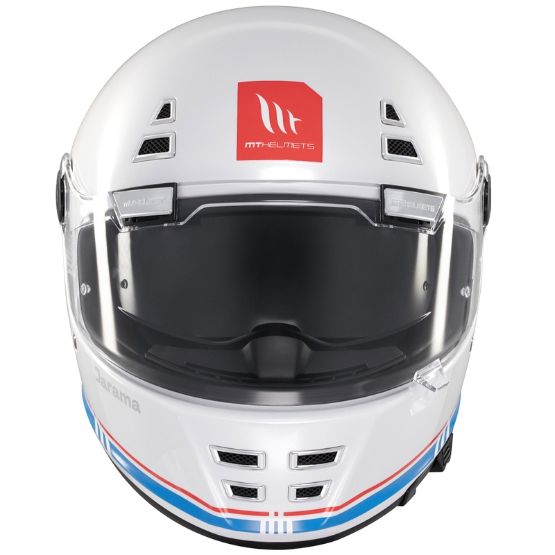 Casco integral de moto MT Jarama SV blanco brillante