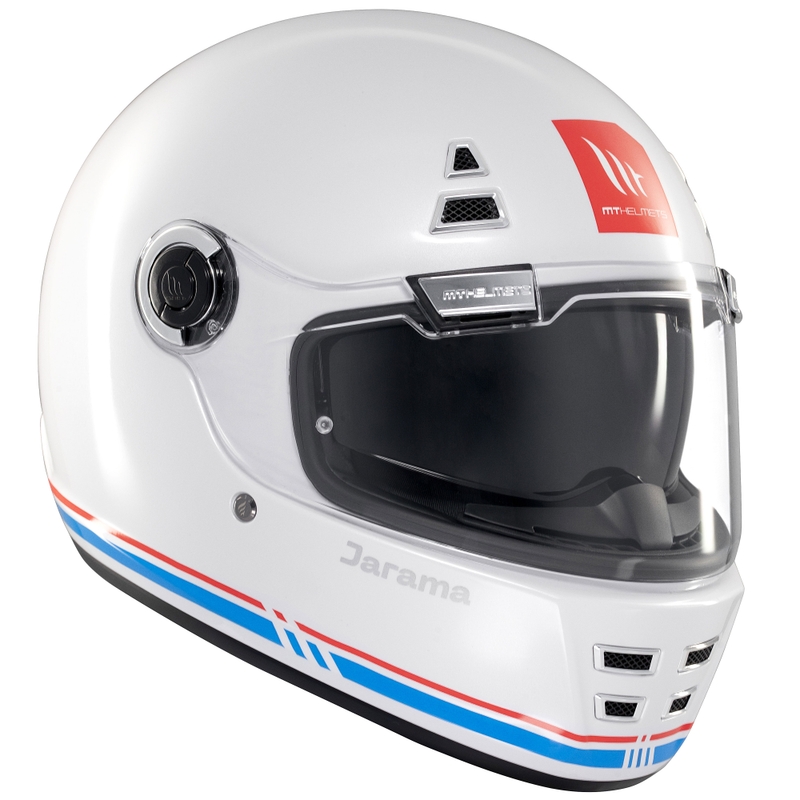 Casco integral de moto MT Jarama SV blanco brillante