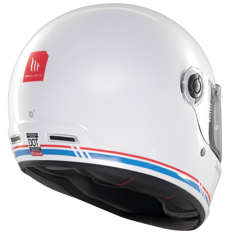 Casco integral de moto MT Jarama SV blanco brillante