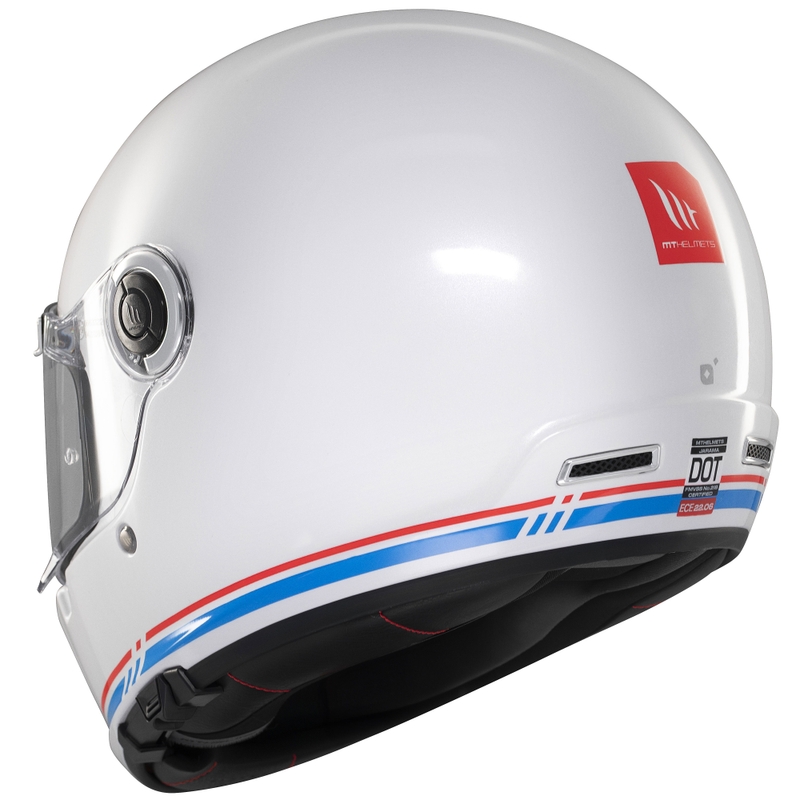 Casco integral de moto MT Jarama SV blanco brillante