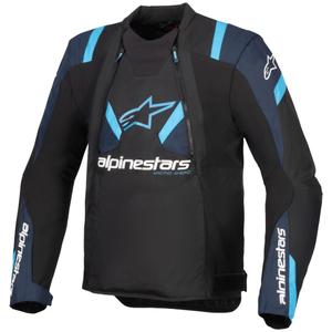 Chaqueta de moto Alpinestars T-Stunt Air negra, azul y azul claro