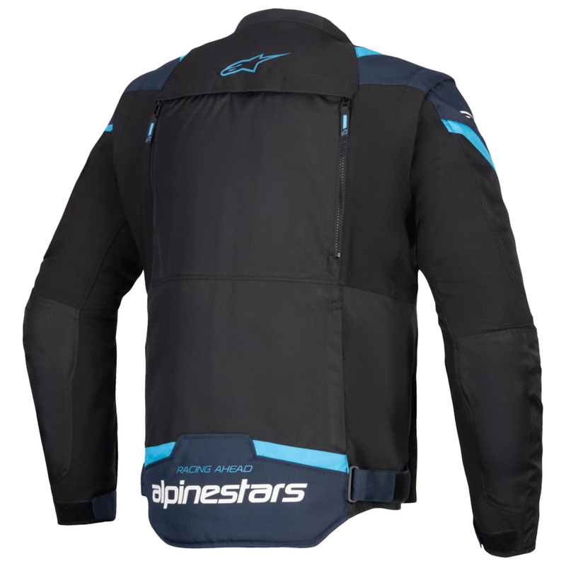 Chaqueta de moto Alpinestars T-Stunt Air negra, azul y azul claro
