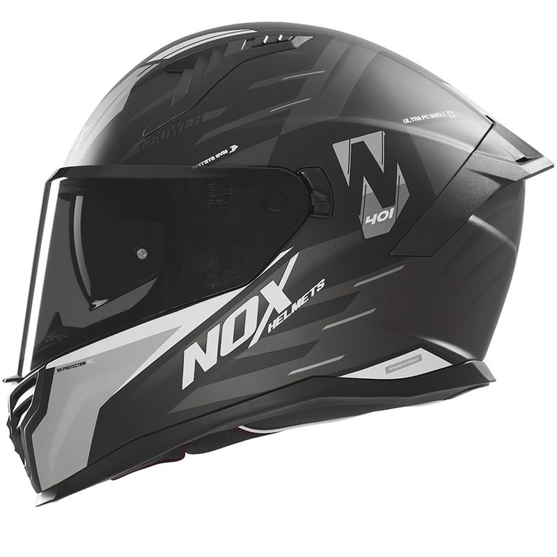 Casco integral de moto NOX N401 Crower negro mate-plata