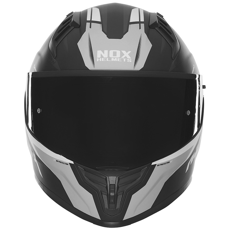 Casco integral de moto NOX N401 Crower negro mate-plata