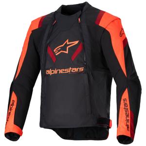 Chaqueta de moto Alpinestars T-Stunt Air negra-roja fluorescente-roja