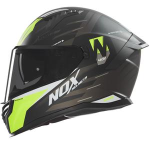 Casco integral de moto NOX N401 Crower negro mate-amarillo fluorescente
