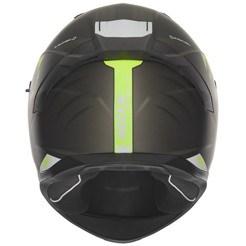 Casco integral de moto NOX N401 Crower negro mate-amarillo fluorescente