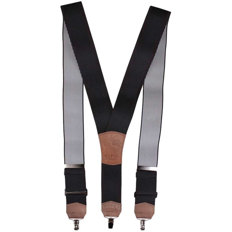 Tirantes con motivo Moto sin remaches negro