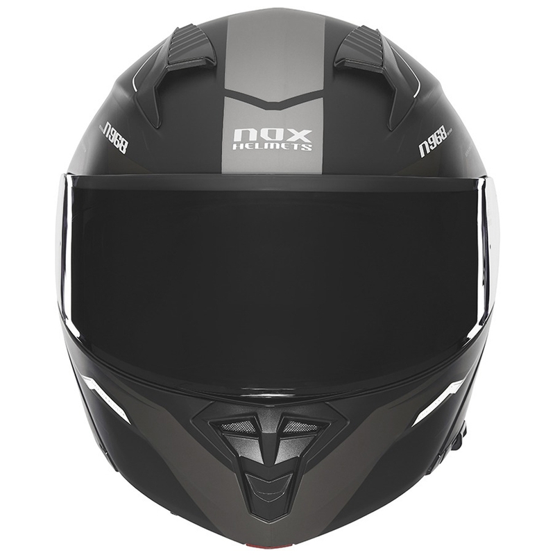 Casco de moto abatible NOX N968 Ultra negro mate-blanco