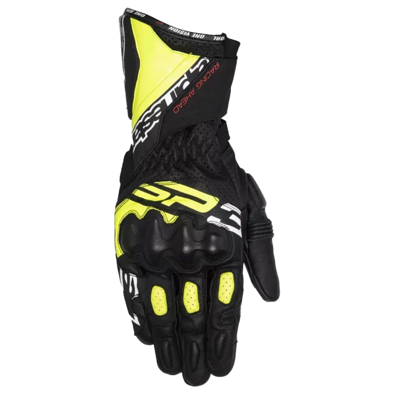 Guantes de moto Alpinestars SP-3 negro-amarillo fluorescente-blanco