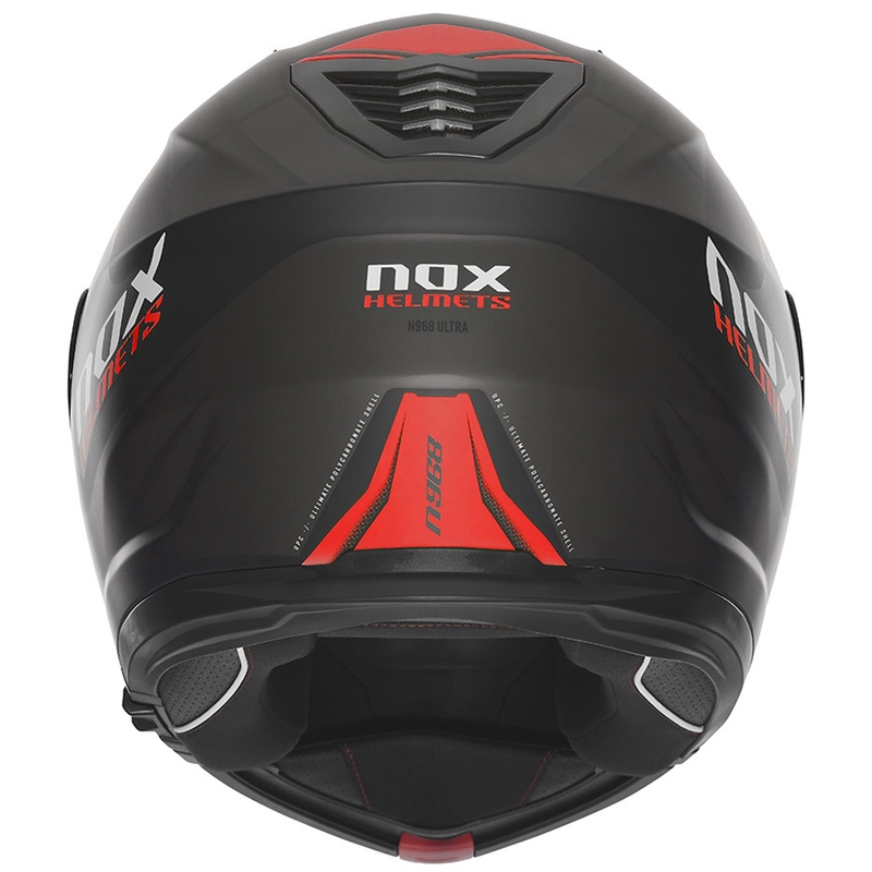 Casco de moto abatible NOX N968 Ultra negro mate-rojo