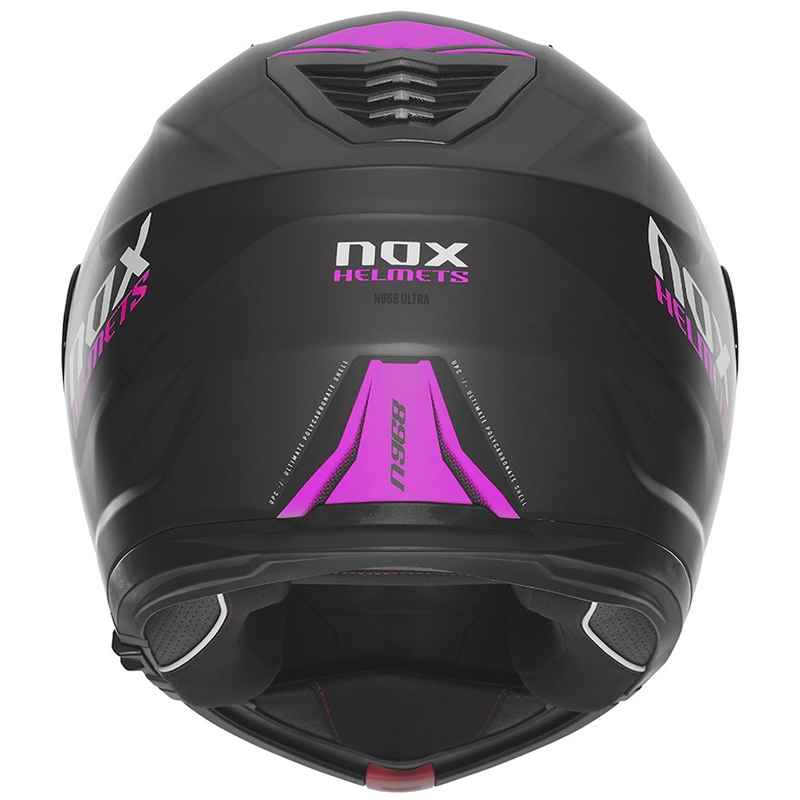 Casco de moto abatible NOX N968 Ultra negro mate-rosa