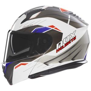 Casco de moto abatible NOX N968 Ultra blanco-gris