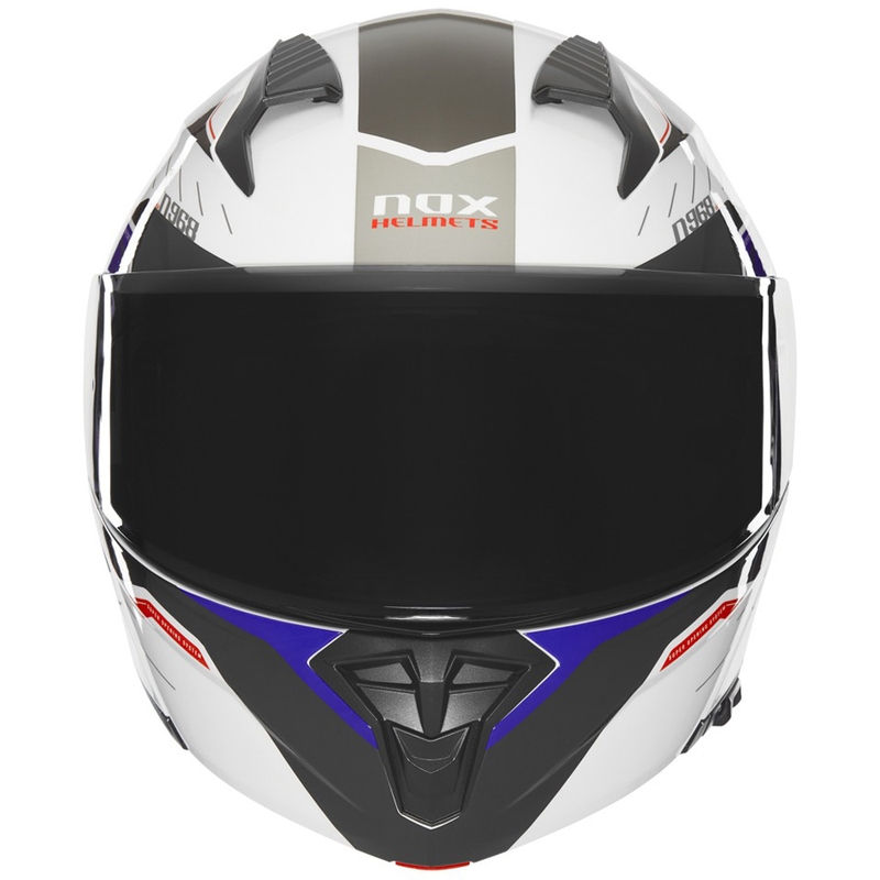 Casco de moto abatible NOX N968 Ultra blanco-gris