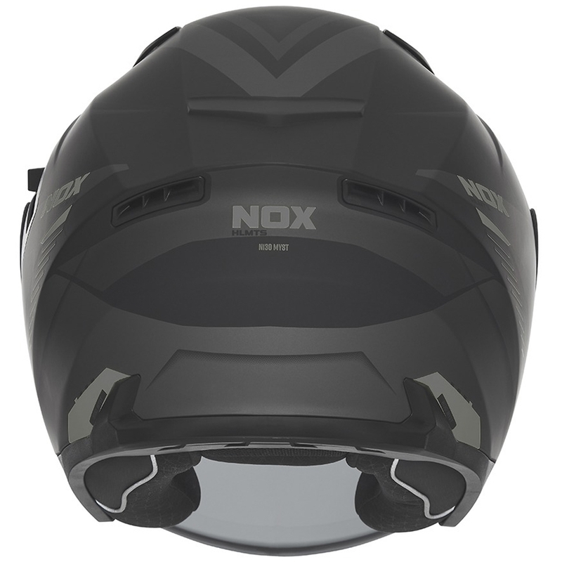 Casco de moto jet NOX N130 Myst negro mate-plata