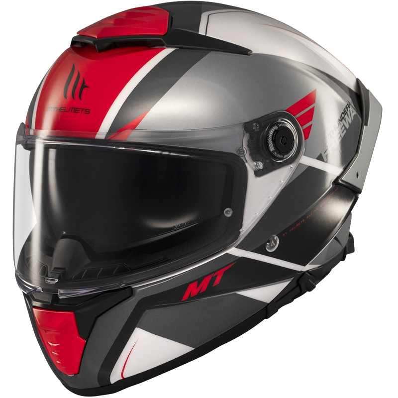 Casco integral de moto MT Thunder 4 SV Freeway negro-gris-rojo