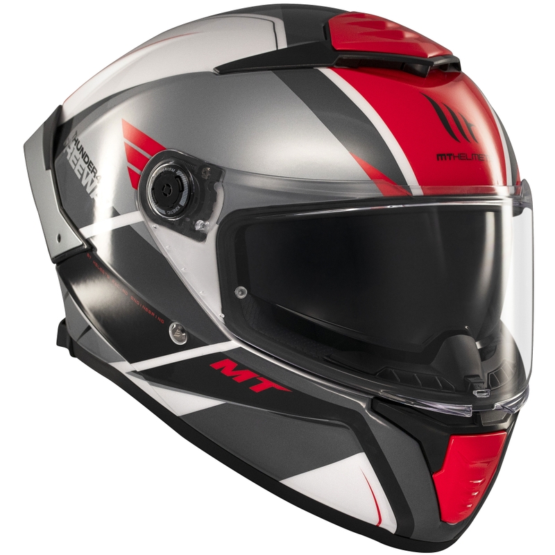 Casco integral de moto MT Thunder 4 SV Freeway negro-gris-rojo