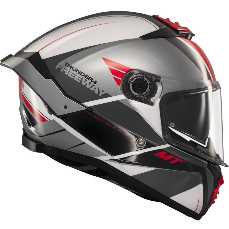 Casco integral de moto MT Thunder 4 SV Freeway negro-gris-rojo