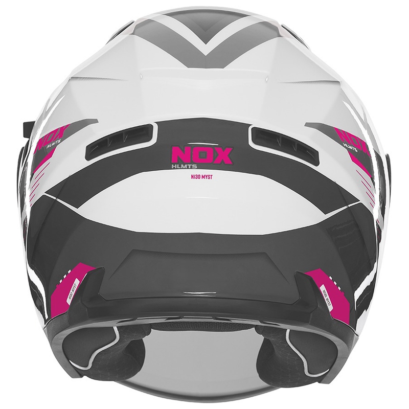 Casco de moto jet NOX N130 Myst blanco-negro-rosa