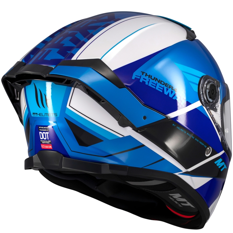 Casco integral de moto MT Thunder 4 SV Freeway azul-gris-negro