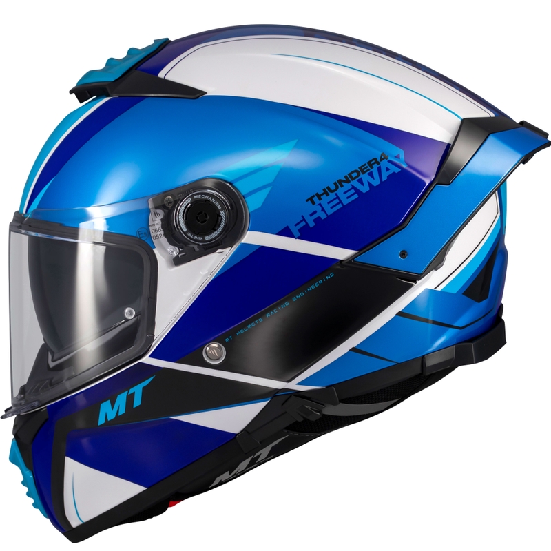 Casco integral de moto MT Thunder 4 SV Freeway azul-gris-negro