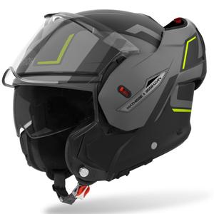 Casco de moto abatible Airoh Mathisse 2 Genius amarillo mate