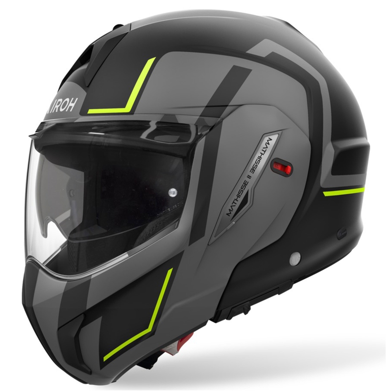 Casco de moto abatible Airoh Mathisse 2 Genius amarillo mate