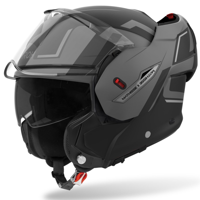 Casco de moto abatible Airoh Mathisse 2 Genius gris mate