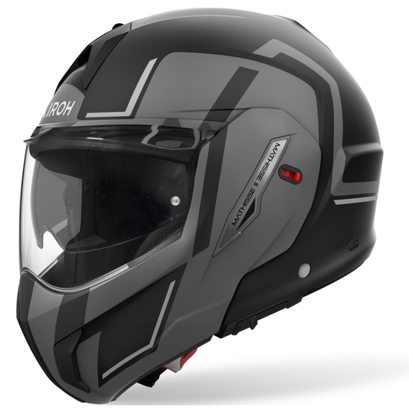 Casco de moto abatible Airoh Mathisse 2 Genius gris mate