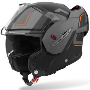 Casco de moto abatible Airoh Mathisse 2 Genius naranja mate