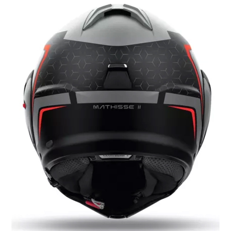 Casco de moto abatible Airoh Mathisse 2 Magnet en gris mate, negro y rojo