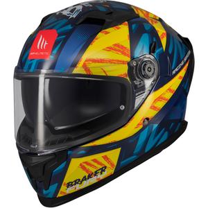 Casco integral de moto MT Braker SV Fury azul-amarillo