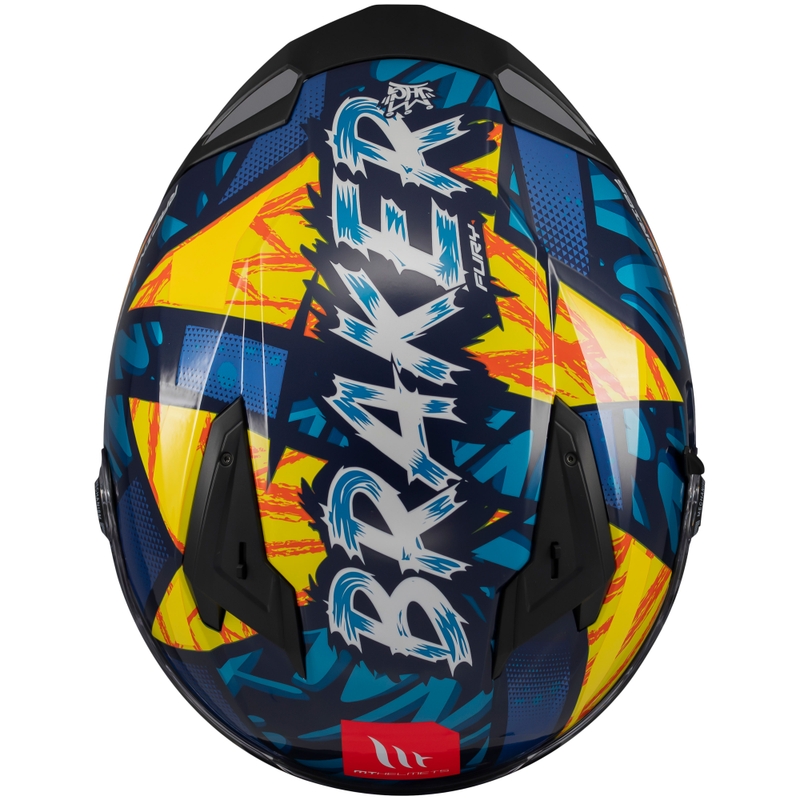 Casco integral de moto MT Braker SV Fury azul-amarillo