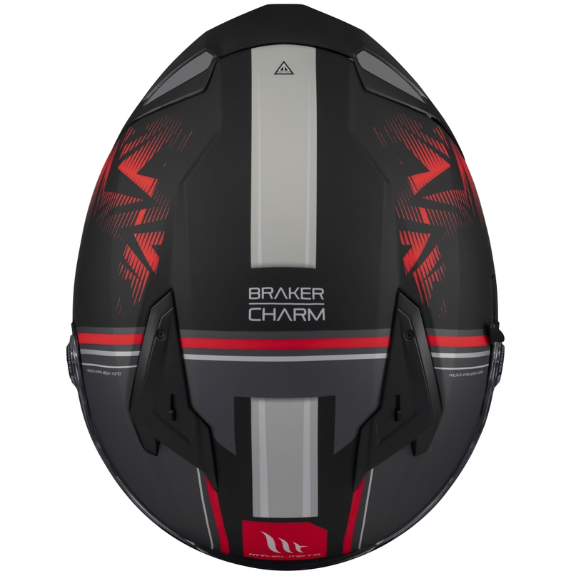 Casco integral de moto MT Braker SV Charm negro mate-rojo