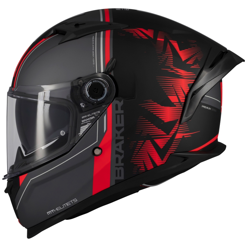 Casco integral de moto MT Braker SV Charm negro mate-rojo