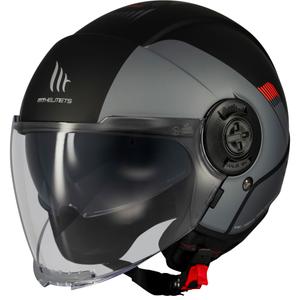 Casco de moto jet MT Viale SV S Advance negro mate-gris
