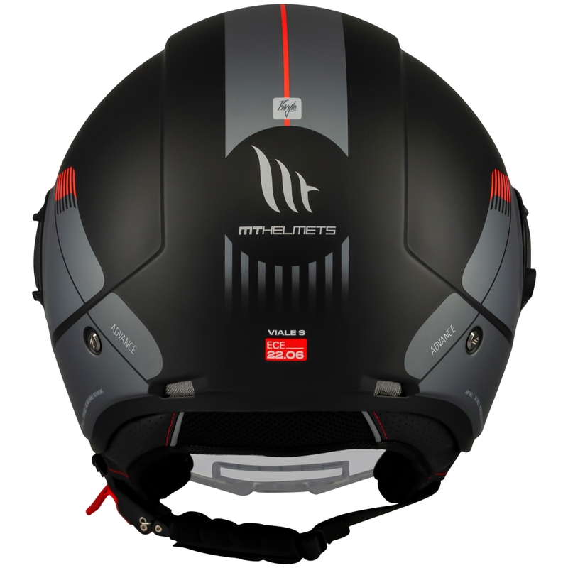 Casco de moto jet MT Viale SV S Advance negro mate-gris