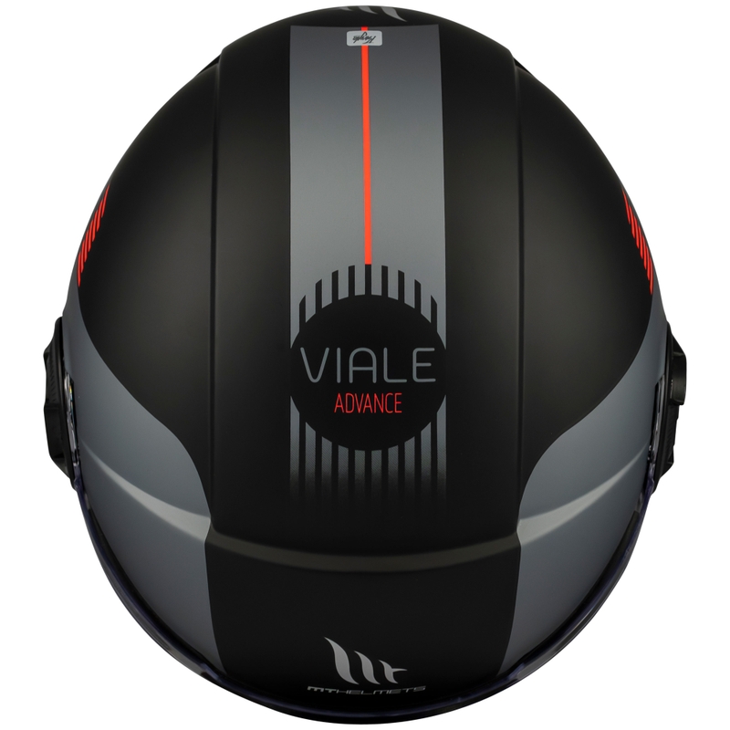Casco de moto jet MT Viale SV S Advance negro mate-gris