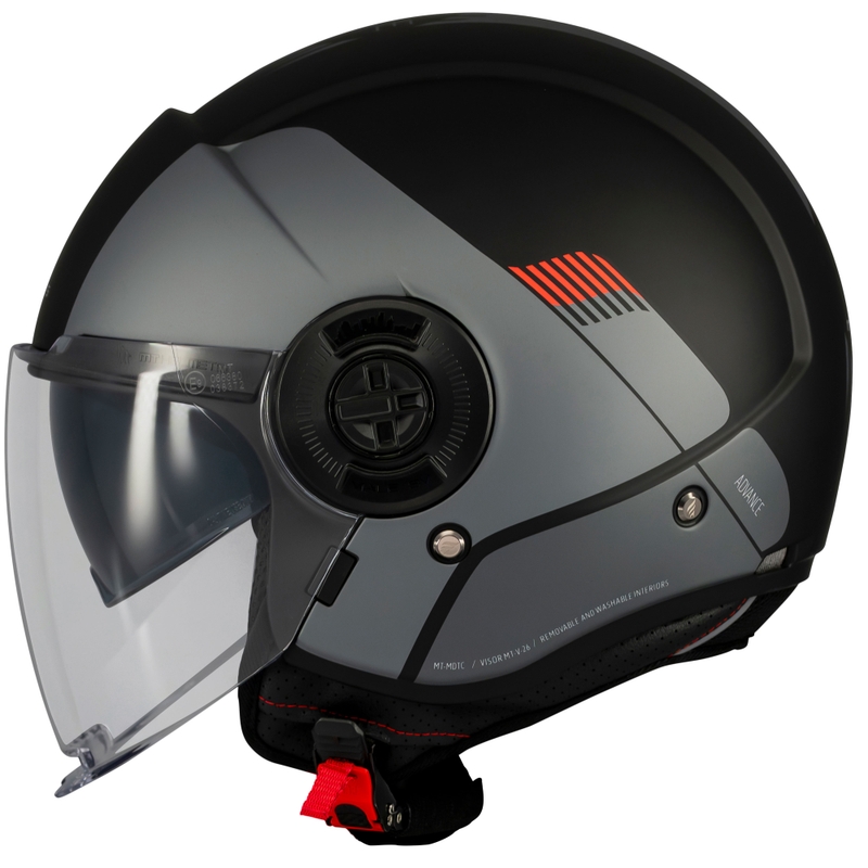 Casco de moto jet MT Viale SV S Advance negro mate-gris