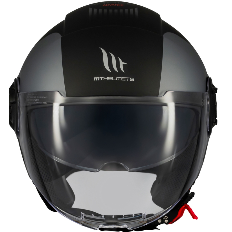 Casco de moto jet MT Viale SV S Advance negro mate-gris