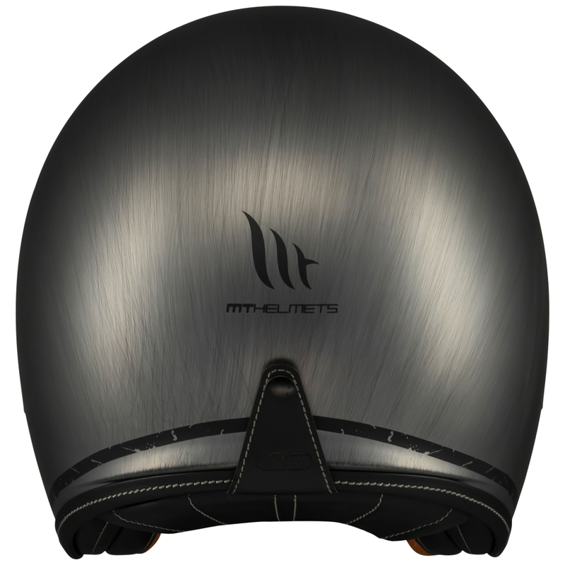 Casco de moto jet MT Le Mans 2 SV Scratched Chrome gris mate