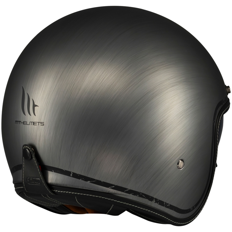 Casco de moto jet MT Le Mans 2 SV Scratched Chrome gris mate