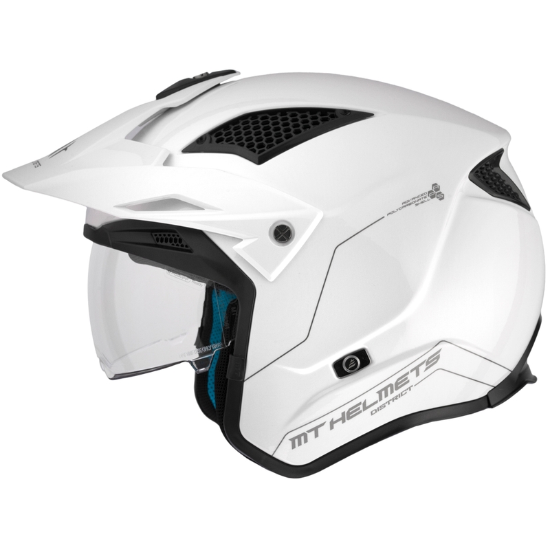Casco de moto de trial abierto MT District SV Blanco sólido