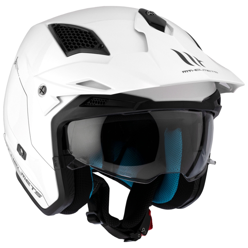 Casco de moto de trial abierto MT District SV Blanco sólido