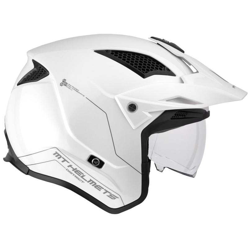 Casco de moto de trial abierto MT District SV Blanco sólido