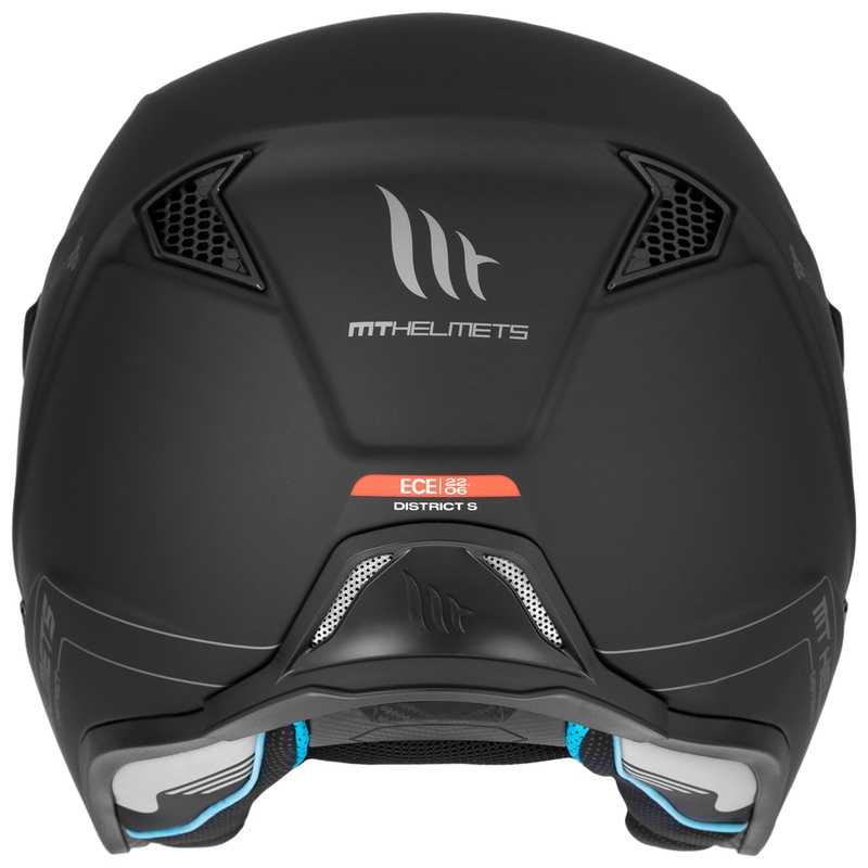 Casco de moto de trial abierto MT District SV Solid, color negro mate