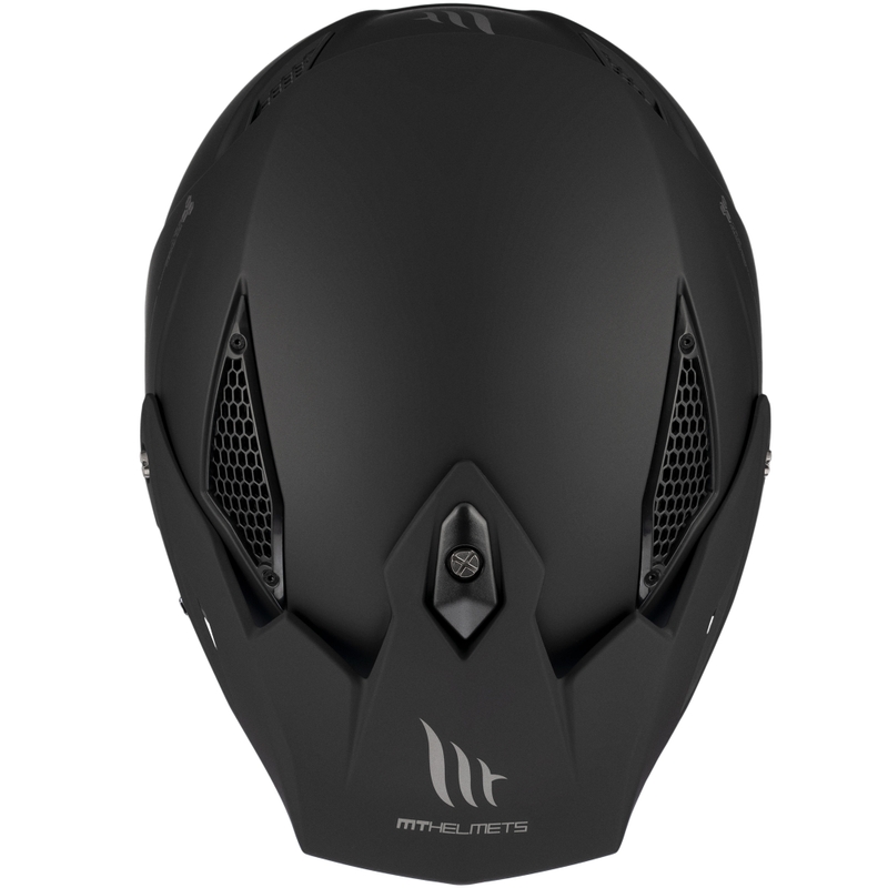 Casco de moto de trial abierto MT District SV Solid, color negro mate