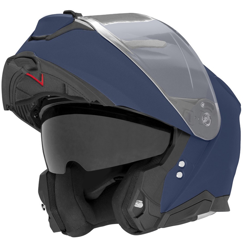 Casco de moto abatible NOX N967 azul mate